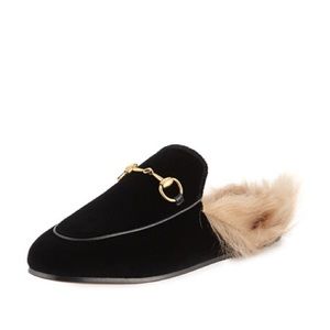 Gucci Velvet Princetown Slippers